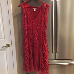 Red crochet dress!